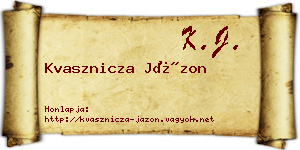 Kvasznicza Jázon névjegykártya